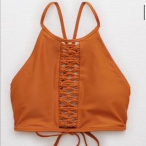 Aerie macrame high neck bikini top